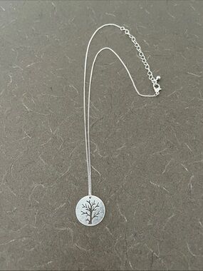 Silver Tone Tree of Life Pendant Necklace - 12-14”